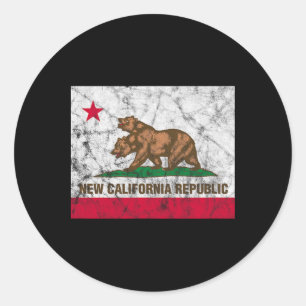 Sticker Rond Drapeau en détresse de l'État de la Nouvelle Répub