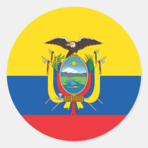 Sticker Rond Drapeau équatorien, Drapeau équatorien
