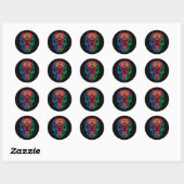 Sticker Rond Drapeau Erythrée Et Rose (Feuille)