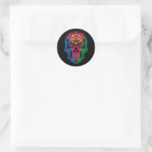Sticker Rond Drapeau Erythrée Et Rose (Sac)