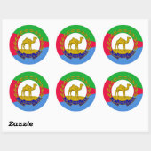 Sticker Rond Drapeau érythréen et Emblème national, Drapeau de (Feuille)