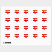 Sticker Rond Drapeau Espagne (Feuille)
