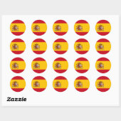 Sticker Rond Drapeau Espagne (Feuille)