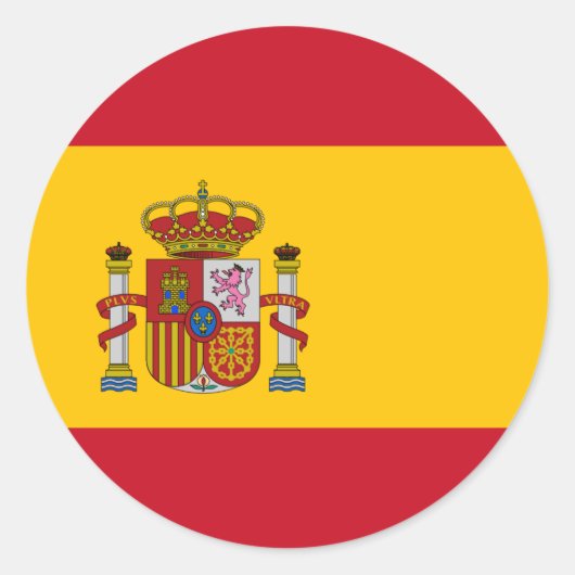 Sticker Rond Drapeau Espagne (Devant)