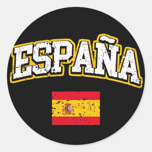 Sticker Rond Drapeau Espagne (Devant)