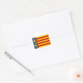 Sticker Rond Drapeau Espagne Valencia (Enveloppe)