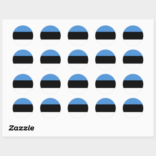 Sticker Rond Drapeau estonien (Feuille)