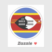 Sticker rond Drapeau Eswatini (Feuille)