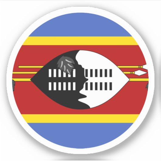 Sticker rond Drapeau Eswatini (Devant)