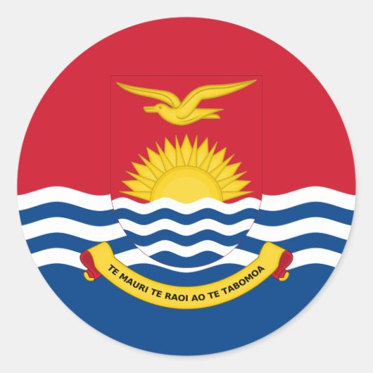 Sticker Rond Drapeau et armoiries de Kiribati, Drapeau de Kirib (Devant)