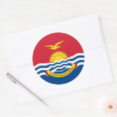 Sticker Rond Drapeau et armoiries de Kiribati, Drapeau de Kirib (Enveloppe)