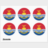 Sticker Rond Drapeau et armoiries de Kiribati, Drapeau de Kirib (Feuille)