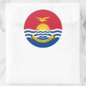 Sticker Rond Drapeau et armoiries de Kiribati, Drapeau de Kirib (Sac)