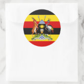 Sticker Rond Drapeau et armoiries de l'Ouganda (Sac)