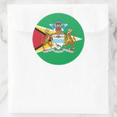 Sticker Rond Drapeau et armoiries du Guyana (Sac)