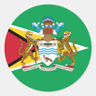 Sticker Rond Drapeau et armoiries du Guyana
