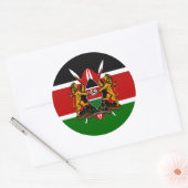 Sticker Rond Drapeau et armoiries du Kenya (Enveloppe)