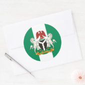 Sticker Rond Drapeau et armoiries du Nigeria, Drapeau du Nigeri (Enveloppe)
