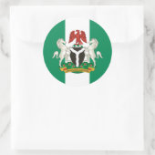 Sticker Rond Drapeau et armoiries du Nigeria, Drapeau du Nigeri (Sac)