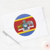Sticker Rond Drapeau et armoiries du Swaziland, Drapeau d'Eswat (Enveloppe)