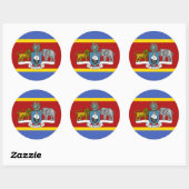 Sticker Rond Drapeau et armoiries du Swaziland, Drapeau d'Eswat (Feuille)