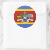 Sticker Rond Drapeau et armoiries du Swaziland, Drapeau d'Eswat (Sac)