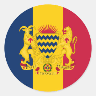 Sticker Rond Drapeau et armoiries du Tchad