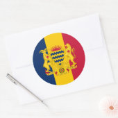 Sticker Rond Drapeau et armoiries du Tchad (Enveloppe)