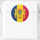 Sticker Rond Drapeau et armoiries du Tchad (Sac)
