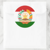 Sticker Rond Drapeau et emblème du Tadjikistan, Drapeau du Tadj (Sac)