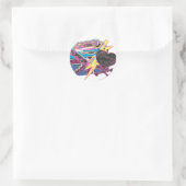 Sticker Rond Drapeau et os croisés de Supergirl (Sac)