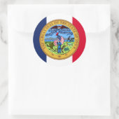 Sticker Rond Drapeau et phoque de l'Iowa, Drapeau de l'Iowa (Sac)