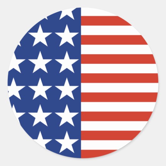 Sticker Rond Drapeau États-Unis D'Amérique D'Étoiles Et De Rayu (Devant)