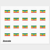Sticker Rond Drapeau Éthiopie (Feuille)