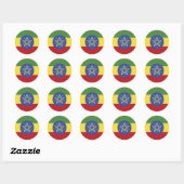 Sticker Rond Drapeau éthiopien (Feuille)