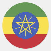 Sticker Rond Drapeau éthiopien (Devant)
