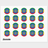 Sticker Rond Drapeau éthiopien (Feuille)