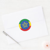 Sticker Rond Drapeau éthiopien (Enveloppe)