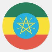 Sticker Rond Drapeau éthiopien (Devant)