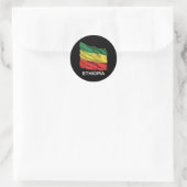 Sticker Rond Drapeau éthiopien (Sac)
