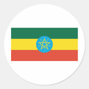 Sticker Rond Drapeau éthiopien