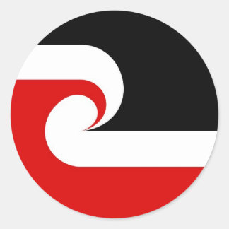 Sticker Rond drapeau ethnique maori pays de la nouvelle-zélande
