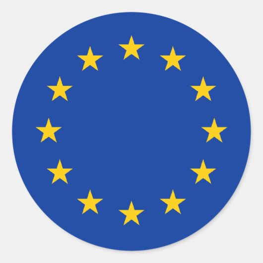 Sticker Rond Drapeau Europe/Union européenne (Devant)