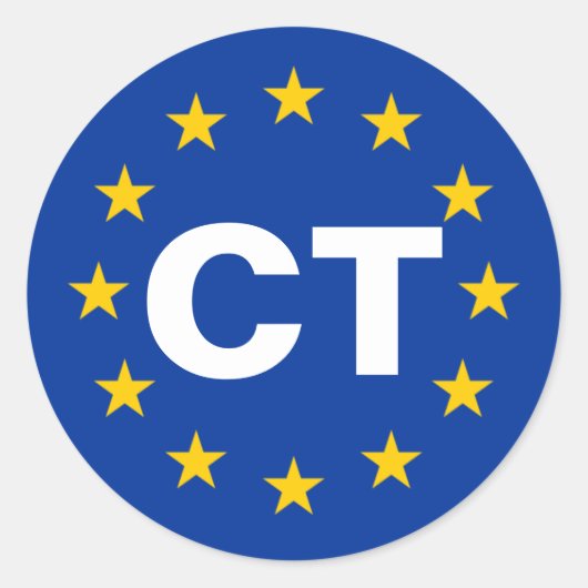 Sticker Rond Drapeau européen Catalogne "CT" (Devant)