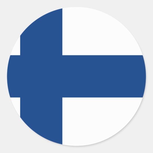 Sticker Rond Drapeau finlandais (Devant)
