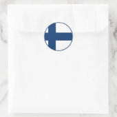 Sticker Rond Drapeau finlandais (Sac)