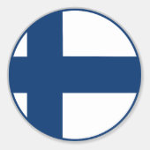 Sticker Rond Drapeau finlandais (Devant)