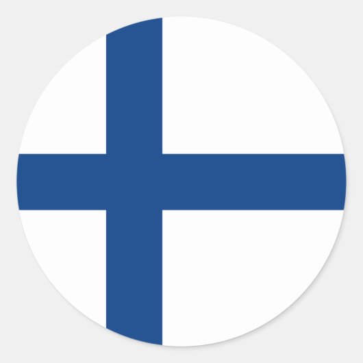 Sticker Rond Drapeau Finlande (Devant)