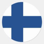 Sticker Rond Drapeau Finlande (Devant)