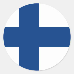 Sticker Rond Drapeau Finlande